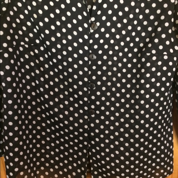 Vintage Shear Peri Petites Polka Dot Top - Picture 3 of 7